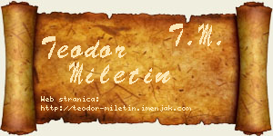 Teodor Miletin vizit kartica